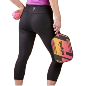 Baddle Athletic Leggings M Black Capri Legging Medium Tummy Control Yoga Pants